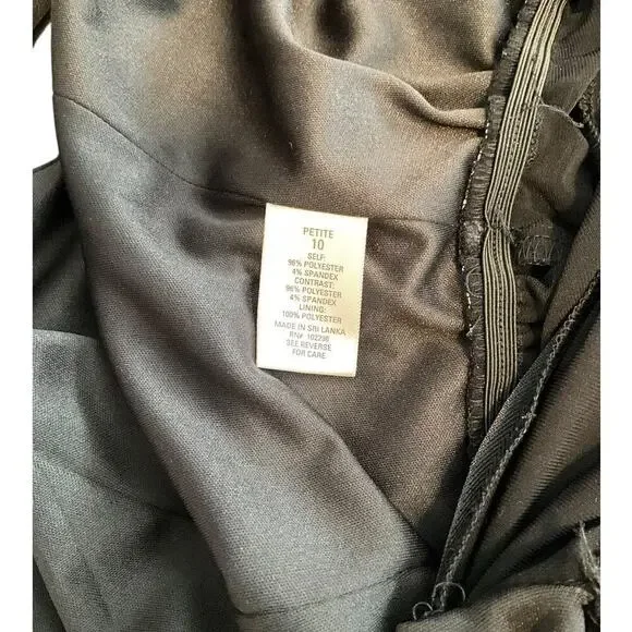 ROZ& Ali Black White Sleeveless Jumpsuit W/ Tie Waist Elegant Wide Leg Size 10P - Picture 6 of 10